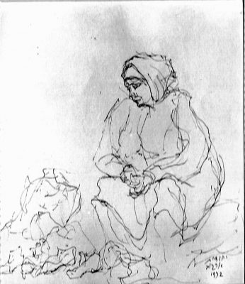 אישה יושבת 1972